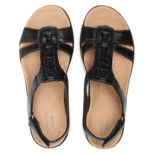 Sandalias Clarks Laurieann Kay Cuero Mujer Negras Del Sandalias