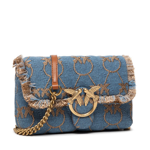 Bolso Pinko Love Baby Puff Denim Logo Cl PE 22 PLTT 1P22LV Y7WZ Azul zapatos.es