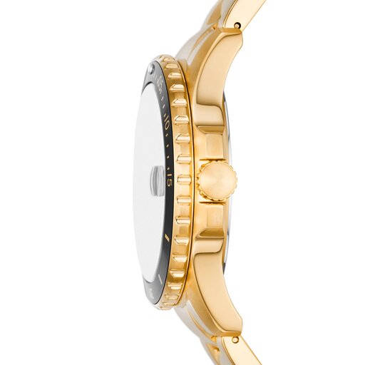 Fossil black gold watch sale