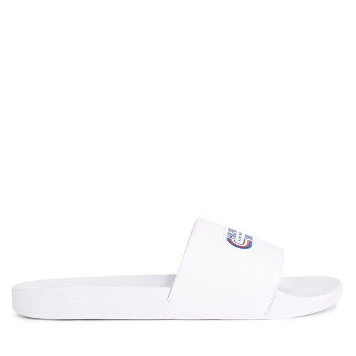 Tommy hilfiger white slides discount