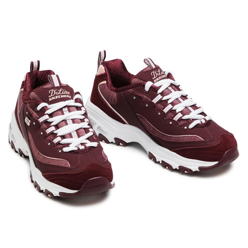 Sneakers Skechers D lites Charming Illusion 149000 WINE Bordeaux chaussures