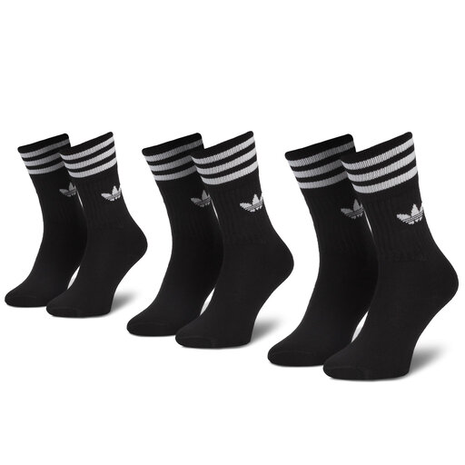 Disciplina seriamente arcilla 3 pares de calcetines altos unisex adidas Solid Crew Sock S21490  Black/White | zapatos.es