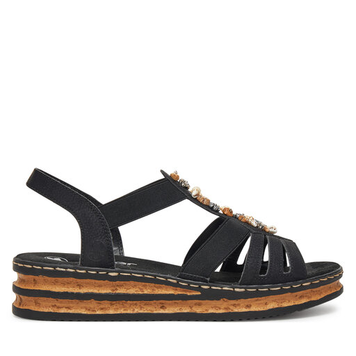 Rieker Shoes Sandalen Schwarz Damen Rieker Rieker Sandalen Rieker