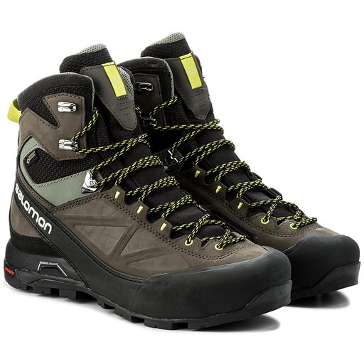 Salomon X Alp Mtn Gtx GORE TEX 398402 29 G0 Black Beluga Lime Punch