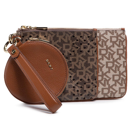 Zestaw kosmetyczek DKNY Triple Pouch R11LJM33 Br zowy eobuwie .pl