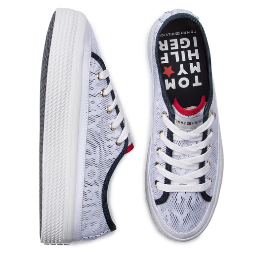 Tommy hilfiger jacquard flatform sneaker store