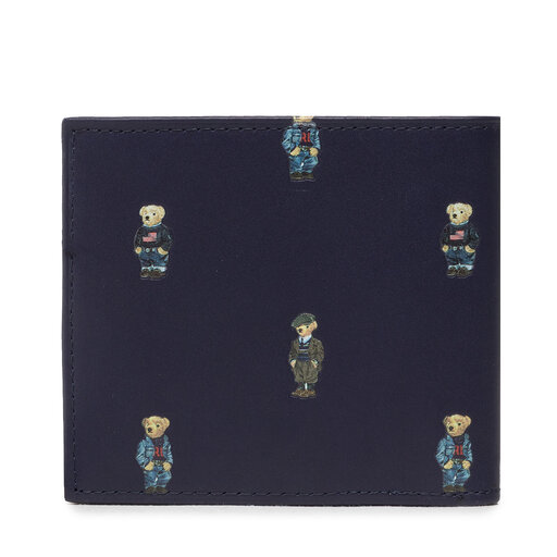 Portafoglio grande da uomo Polo Ralph Lauren Billfold 405877127001 Blu scuro escarpe