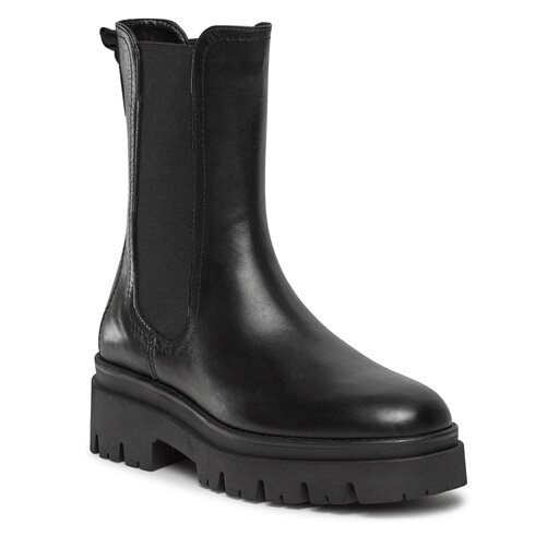 Tamaris Stiefel Schwarz Flache Stiefel Mit Engem Schaft Tamaris