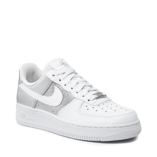 Nike air force white silver sales