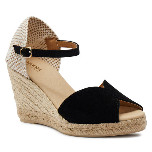 Ladies black espadrilles discount