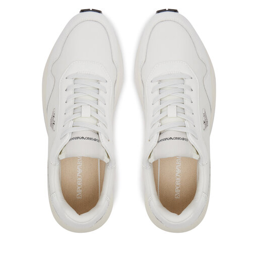 スニーカー EMPORIO ARMANI Men Sneakers X4X630 XN877 M801 White ASV recycled nylon sneakers with regenerated Saffiano