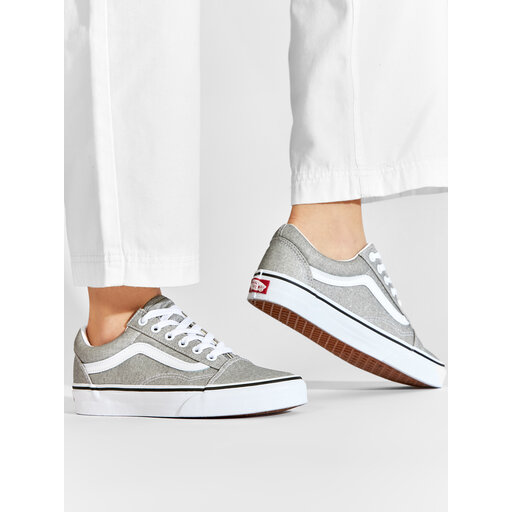 Vans top platform silver