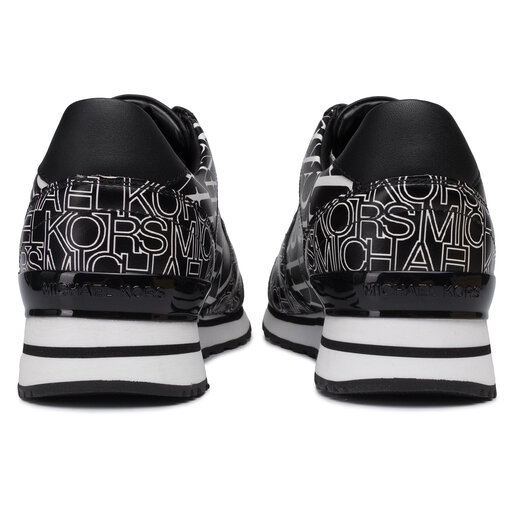 Billie newsprint logo leather trainer online