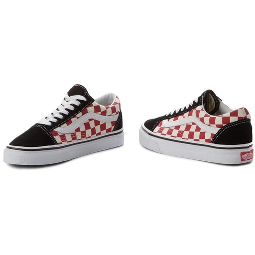 Sneakers aus Stoff Vans Old Skool VN0A38G135U Checkerboard Black Red