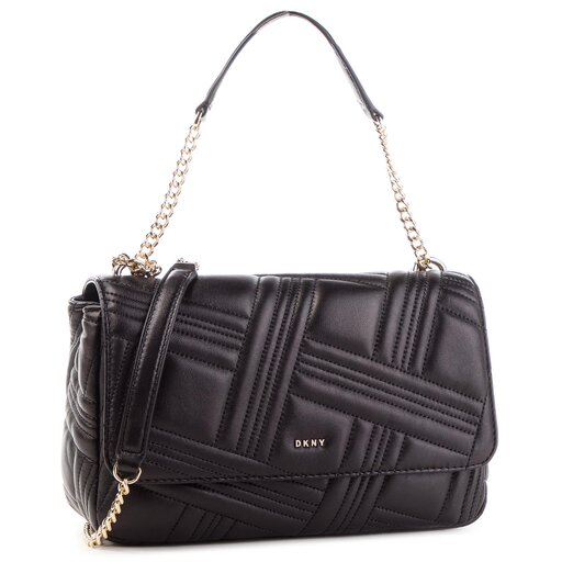 Torebka DKNY Allen Lg Flap Shoulder R833B637 Blk Gold BGD