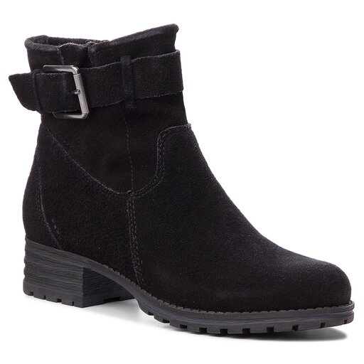Polokoza ky Clarks Marana Amber 261372364 Black Suede eobuv.cz