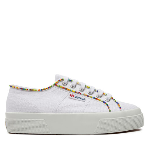 Sneakers aus Stoff Superga Multicolor Beads 2740 S4131FW WeiB eschuhe