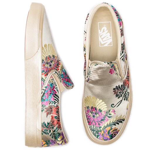 Vans festival satin slip on gold sales