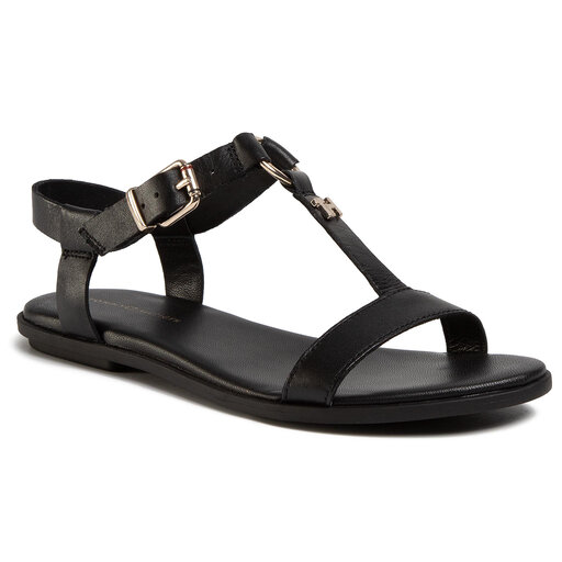 Sandalen Tommy Hilfiger Feminine Leather Flat Sandal FW0FW04882