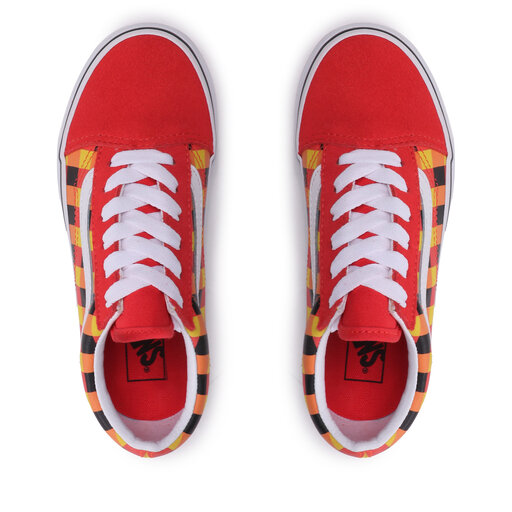Vans red old skool checkerboard on sale
