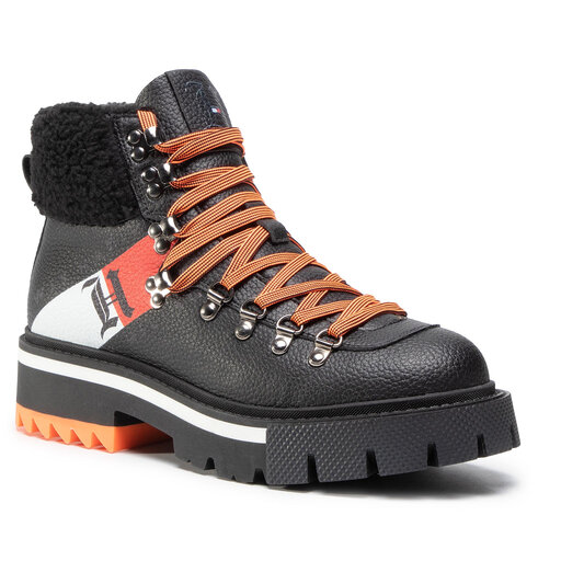 Scarponcini Tommy Hilfiger LEWIS HAMILTON Lh Shearling Chunky Boot FM0FM03218 Nero escarpe