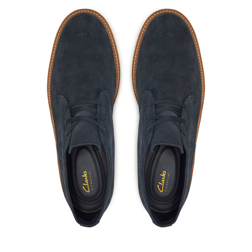 Clarks navy sale suede