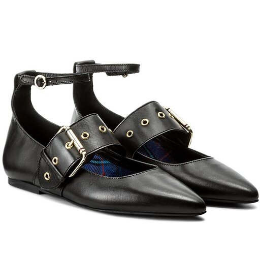 Chaussures basses Tommy Hilfiger Gigi Hadid Pointy Ballerina FW0FW02201 Noir chaussures
