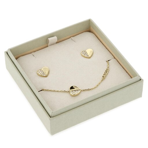 Комплект гривна и обеци Guess Lovely Guess JUBS03 187JW Позлатено с ...