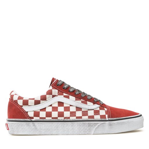 Vans old skool red and white checkerboard store