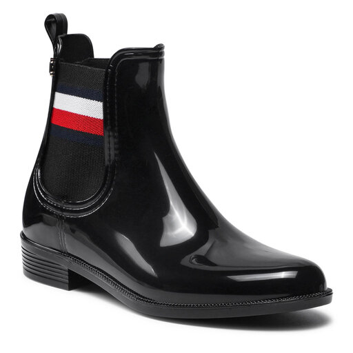 Bottes de pluie Tommy Hilfiger Corporate Ribbon Rainbot FW0FW05969 Noir fr.eschuhe.ch