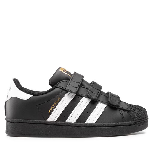 Adidas superstar black velcro cheap