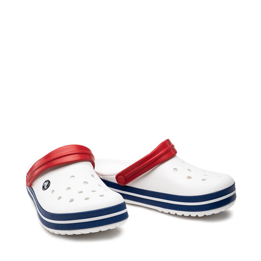 Crocs white online blue jean