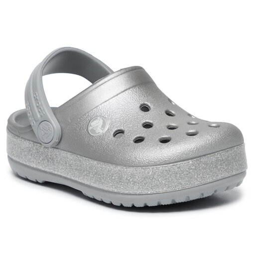 Crocband glitter clog discount silver