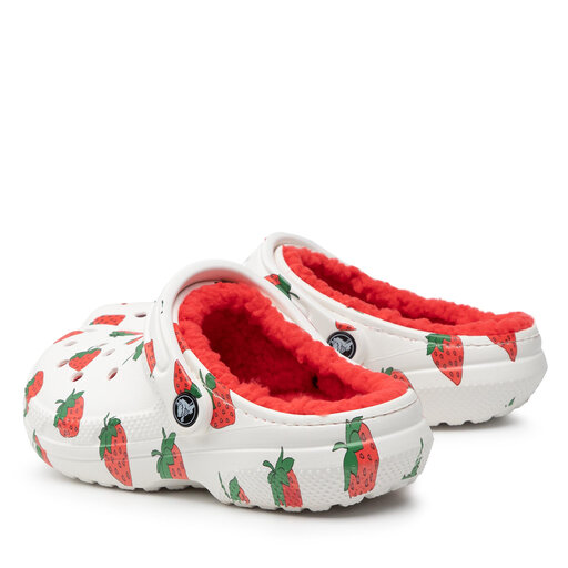 Klapki Crocs Classic Lined Vacay Vibes 207301 White Strawberry