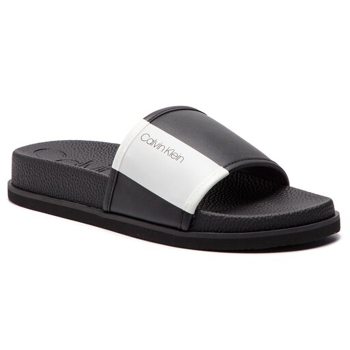 Mules sandales de bain Calvin Klein Mackee F0985 Black White