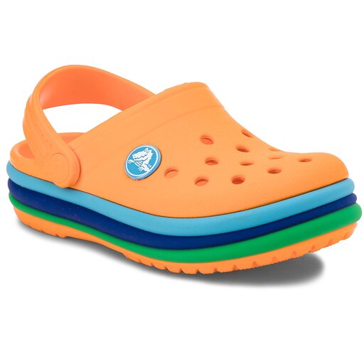 Pantoletten Crocs Cb Rainbow Band CLog K 205205 Orange eschuhe