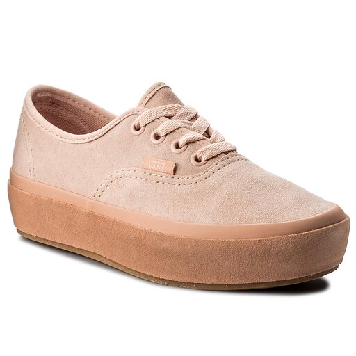 Vans pink authentic deals platform suede sneakers