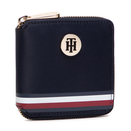 Pénztárca Tommy Hilfiger Poppy Med Za Corp AW0AW10543 Sötétkék