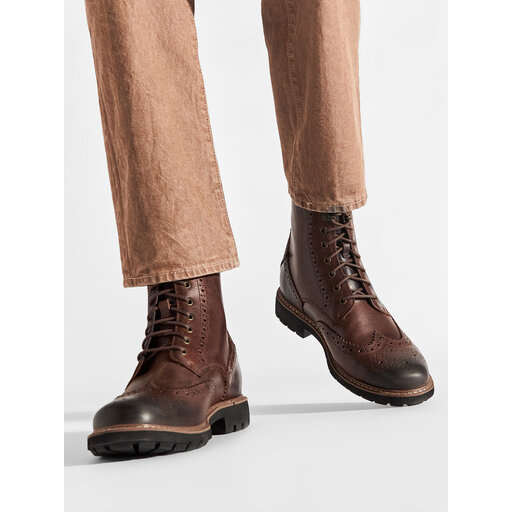 Kozaki Clarks Batcombe Lord 261271907 Dark Tan Leather