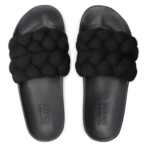 tommy jeans braided strap pool slide