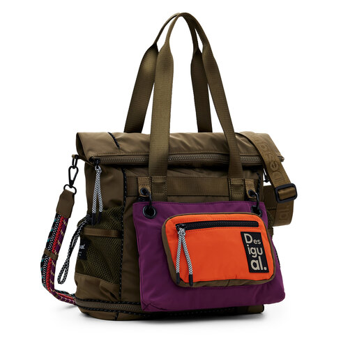 Desigual リュック・ショルダー、バック カーキ/紫/オレンジ Desigual