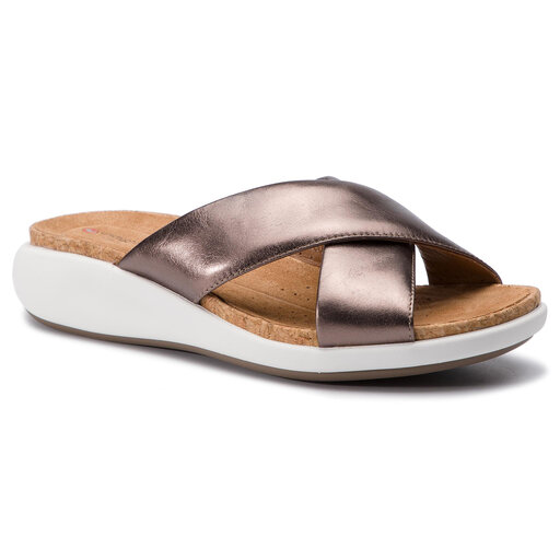 Klapki Clarks Un Bali Go 261402084 Pebble Metallic eobuwie .pl