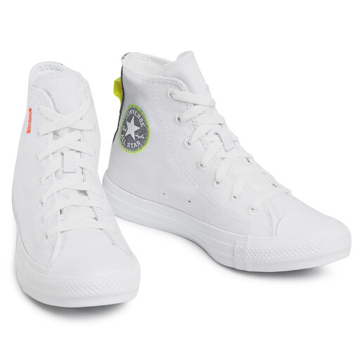Kedas Converse Ctas Hi 168594C White/Lemon Venom/Black • Eapavi.lv