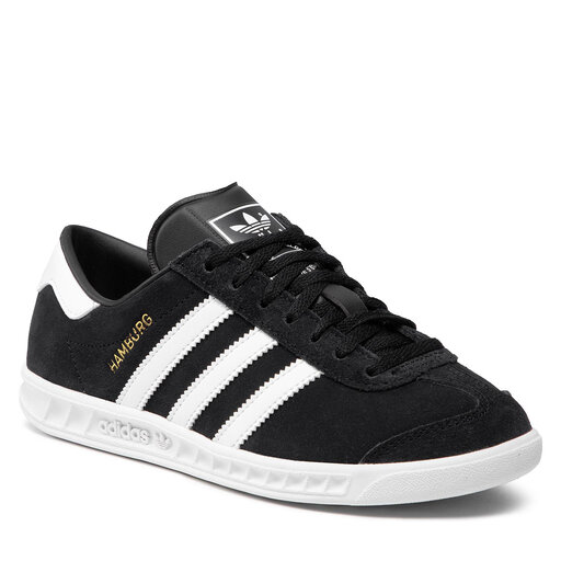 Mens adidas black hamburg trainers sales