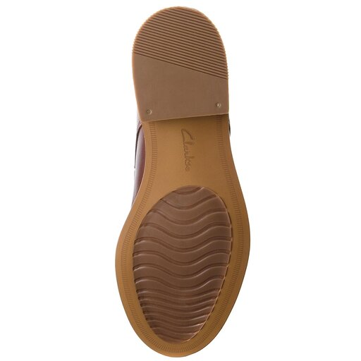 Oxfordy Clarks Edenvale Ash 261365244 Dark Tan Leather eobuwie