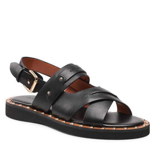 Босоніжки Coach Gemma Leather Sandal C4376 Чорний | evzuttya.com.ua