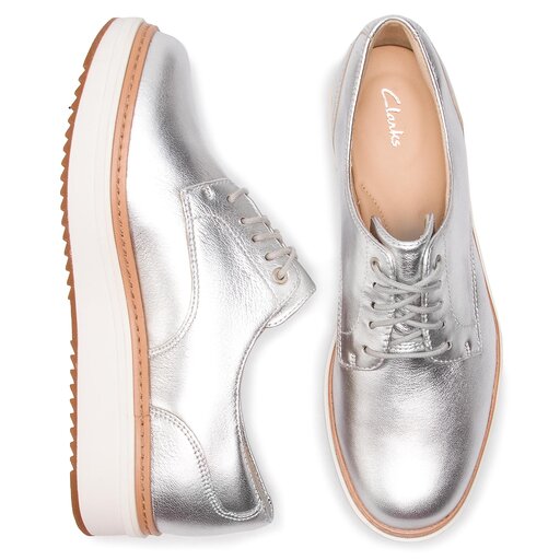 Richelieus Derbies Clarks Teadale Rhea 261421614 Silver Metallic