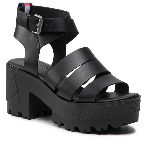 tommy jeans chunky heeled sandals