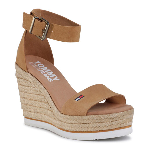 tommy hilfiger natural suede wedge