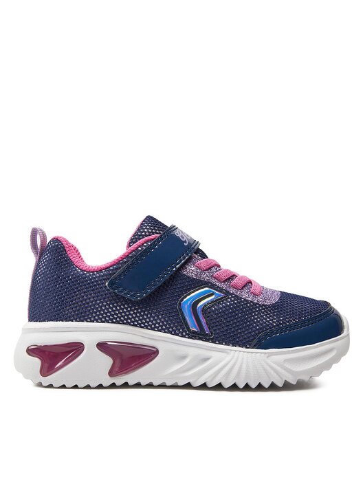 Baskets Geox Assister Girl - Chaussures De Running Pour Fille Avec Lumières LED - Tige Brillante, Semelle Respirante